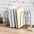 MyGift Large Desktop Document Holder, Black Metal Wire File Folder Organizer Rack with 8-Slots and Arch Design