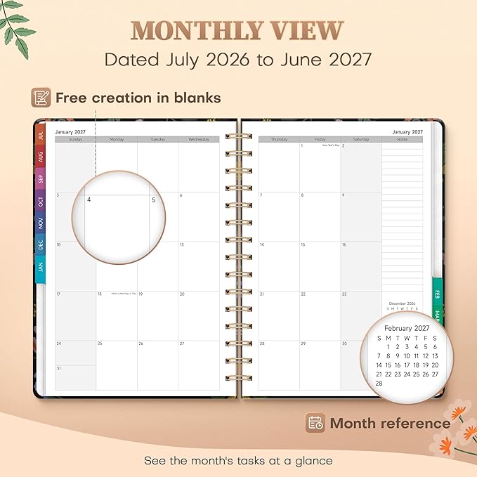 Planner 2026-2027 Weekly & Monthly Academic Planner, 6" x 8.3"