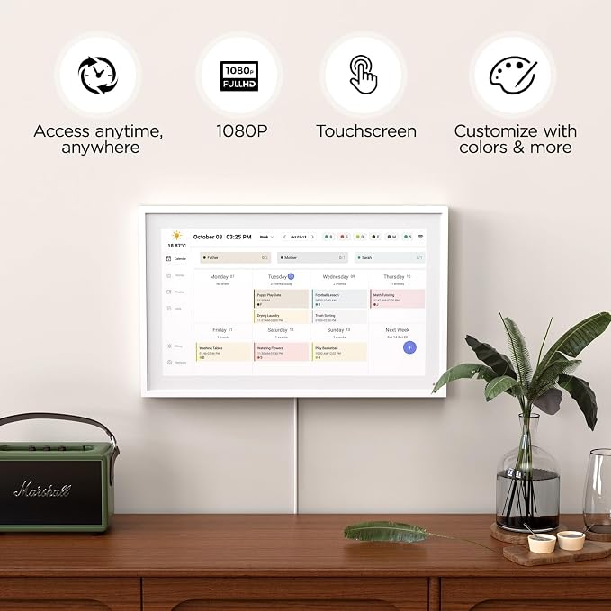 Mezed 15.6" Smart Digital Calendar, Meal Schedule, Duty Chart, HD Smart Touch Screen Home Interactive Electron Calender