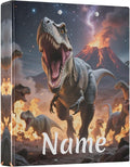 Custom 3 Ring Binder Many Dinosaur Roar 1.5" Round Ring Binders Personalized Name View Binder with 200 Sheet for Kids School Supplies Women Men Office, 1 Pack