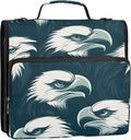 Eagles Head 3 Ring Binder Bag 1.5 inch Binder Organizer with Zipper Shoulder Strap 500 Sheet Documents Storage for School Office