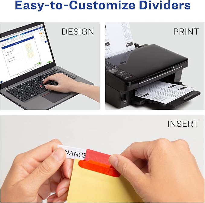 Avery Durable View 3 Ring Binder with 1.5 Inch Rings, 8 Tab Insertable Binder Dividers, Office Supplies Set (01683)
