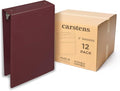 Carstens 3-Inch Heavy Duty 3-Ring Binder - Top Opening, Wine, Durable Plastic, No-Gap Rings, Waterproof Cover, No Pockets, Holds 400 US Letter Sheets, BPA-Free, Made in USA (1753-3R), Case of 12