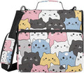 3 Ring Zipper Binder with Shoulder Strap Cats Cute Animal 1.5 inch Binders Keeper Large Capacity Multi Pockets for School Office Supplies