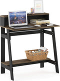 Furinno Simplistic A Frame Computer Desk, 17.9"D x 31.6"W x 35.5"H, Columbia Walnut | with Monitor Stand, A Frame Computer Desk, Office Desk, for Home Office, Bedroom, Study Room, Dorm