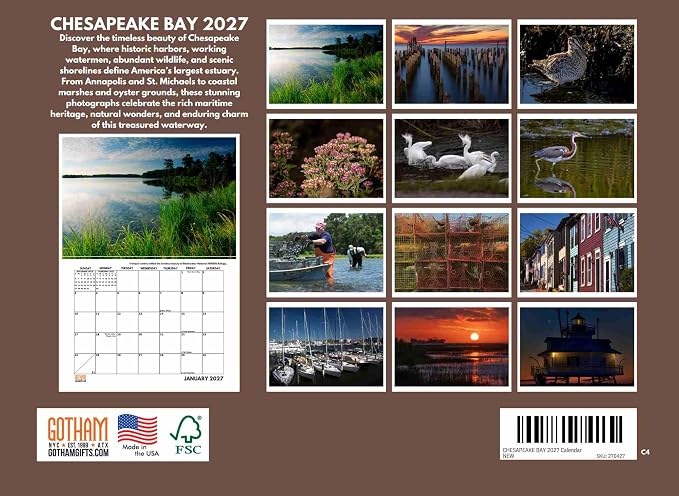 Chesapeake Bay Calendar 2027 Monthly Wall Calender 12 Month
