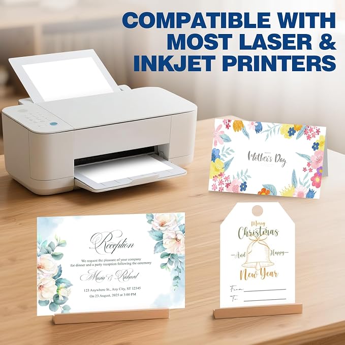 TUXIYA 300 Sheets White Cardstock Paper,8.5" X 11" Card Stock 180 GSM/65 LB | Cardstock Printer Paper Construction Paper White Card Stock for Art, Invitations, DIY Cards, Watercolor & Craft Projects