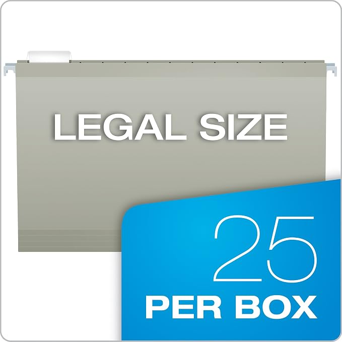 Pendaflex Recycled Hanging Folders,Gray, Legal (Pack of 10)