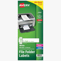 Avery® Printable Mini-Sheets® File Folder Labels, 2/3" x 3-7/16", Matte White, Permanent Adhesive, Laser/Inkjet Compatible, 300 Blank Stickers Total, Great for Printing a Few Labels at a Time (2181)