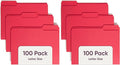 Smead File Folder, 1/3-Cut Tab, Assorted Positions, Letter Size, Red, Value Filing Products, 100 per Box (Pack of 2)