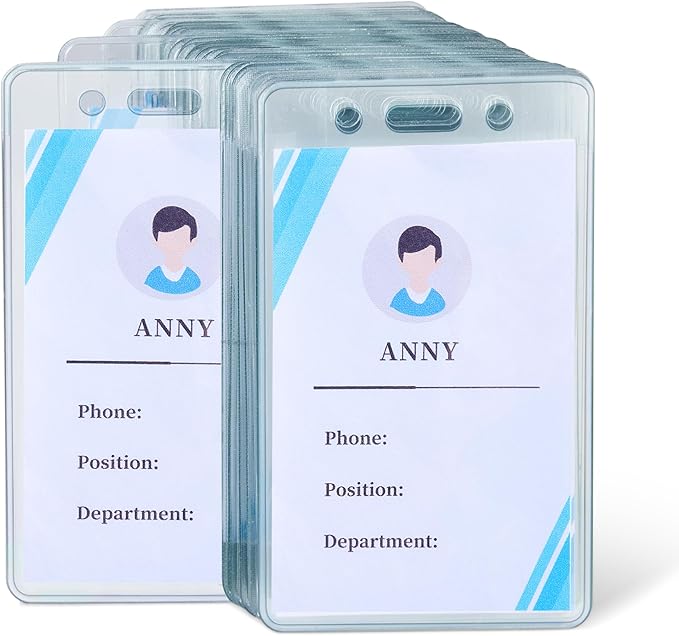 Amazon Basics Vertical Clear Plastic ID Badge Holders, 2.55" x 4.41", Pack of 1600