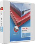 Staples Heavy-Duty 1.5 Inch 3-Ring View Binders with D-Rings, White, Four Interior Pockets, Durable Office Binders, 3 Pack