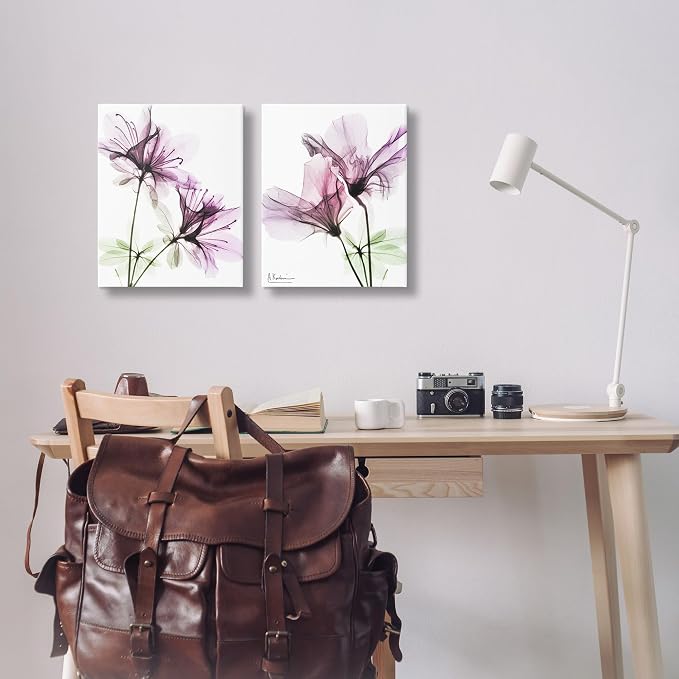 Stupell Industries 'Purple Flower Bloom Design', 2pc Canvas Art Set 2, 16 x 20 Inches, Easy to Hang and Sturdy, Made in USA, by Albert Koetsier | Stupell Industries | 16 x 20 Inches, Easy to Hang and Sturdy, Made in USA, by Albert Koetsier