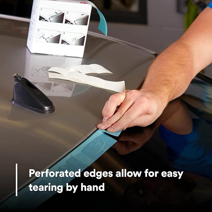3M Perforated Trim Masking Tape 06349, 10 mm Hard Band, 50.8 mm x 10 m | Molding Paint Protection; Trim Lifting Tape; Hand Tearing