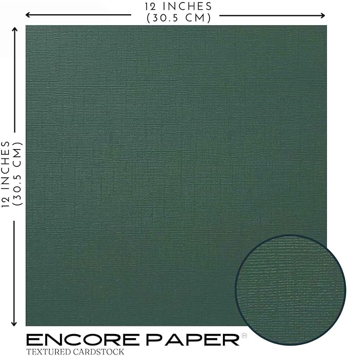 PINE BOUGH—12x12 Textured Cardstock | 80lb Textured Green Scrapbook Paper | Premium Cardstock for Cricut Cutting | 25 Sheets