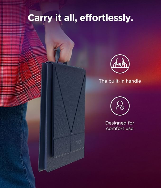 Lenovo Yoga Tote Sleeve Case for Laptops with 14-inch Display, Multi-Compartment Organizer with Convertible Stand, Lightweight Protective Polyester & Microfiber Sleeve, Cosmic Blue
