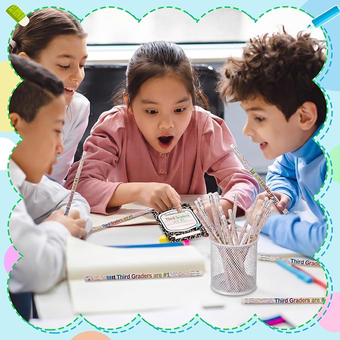 Tenceur 24 Set Back to School 3rd Graders Pencils & Cards Gifts Bulk