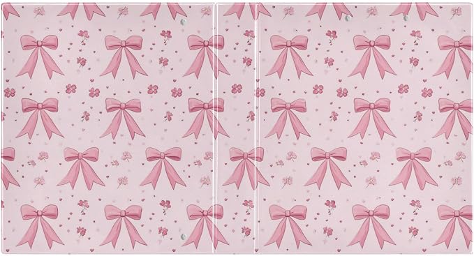 Ribbon Bows Flowers Pink 3 Ring Binder, 1.5 Inch Round Ring Binders Clipboard Work Binders Organizer with Pockets Holds 200 Sheets for School Office 1 Pack