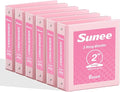 SUNEE 2 Inch Binders 3 Ring 6 Pack, Clear View Three Ring 2" Binders PVC-Free (Fit 8.5x11 Inches) for School or Office Supplies, Pink