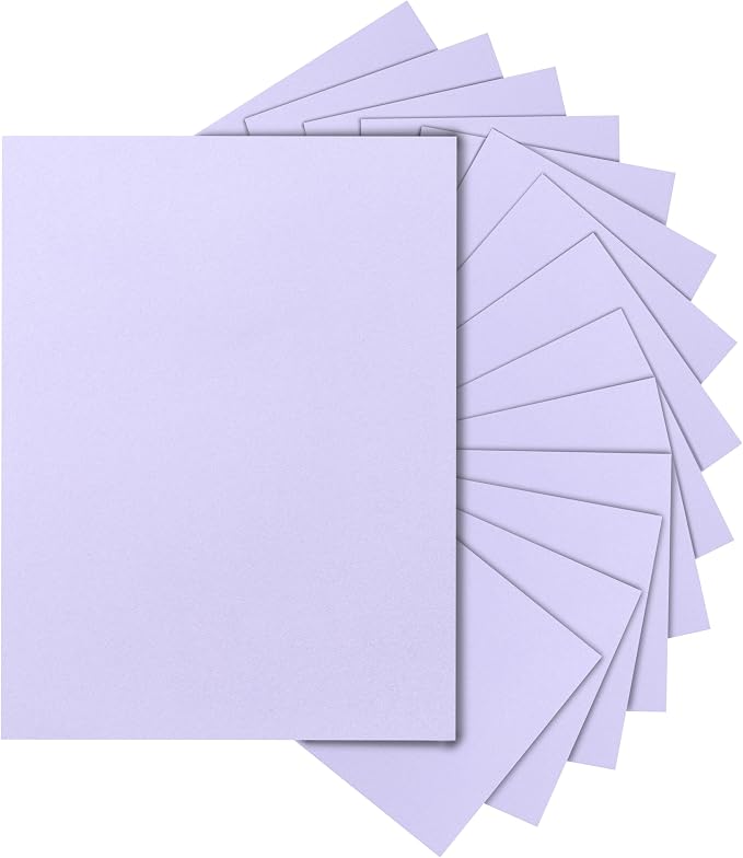 Silunkia 120 Sheets Light Purple Cardstock 8.5 x 11 Certificate Paper 92lb | Heavyweight Card stock Lavender Paper for DIY Card Making, Greeting Cards, Wedding Invitations, Party