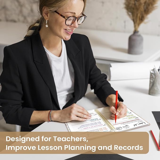 Taja Planner 2026-2027, Jul 2026-Jun 2027 Monthly & Weekly Calendar Planner | 6.3" x 8.5", Hardcover Academic Calendar, Teacher Student Agenda Book with Tabs, School Office Supplies, Landscape