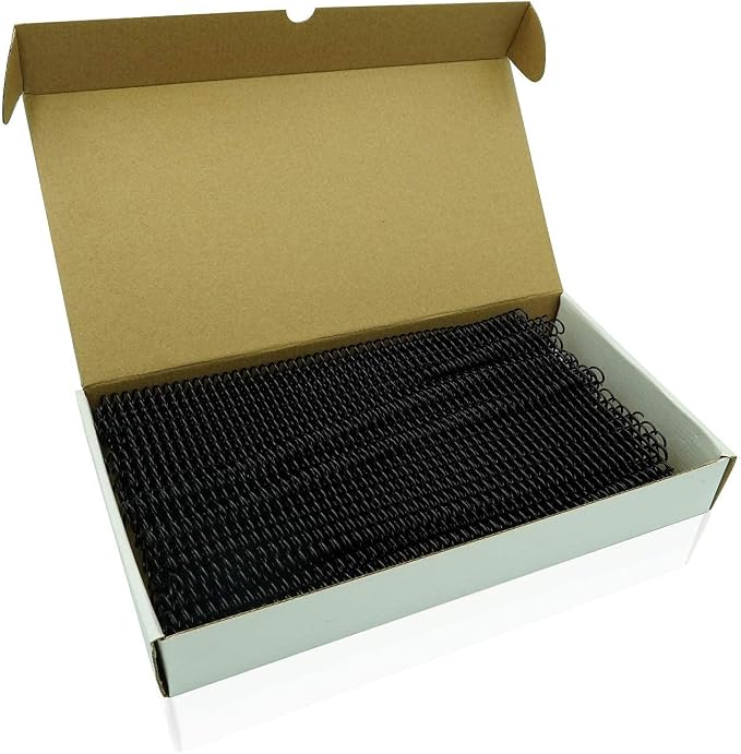 Binditek Plastic Spiral Binding Coils, 12 mm, 4:1 Pitch, Black, 100 Pack | Coil Binding Spines, 1/2", 90 Sheet Capacity, 48 Loops, for Letter-Size Reports, Presentations, School and Office Projects