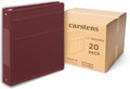Carstens 1.5-Inch Heavy Duty 3-Ring Binder - Side Opening, Wine, Durable Plastic, No-Gap Rings, Waterproof Cover, No Pockets, Holds 250 US Letter Sheets, BPA-Free, Made in USA (2021-3R), Case of 20