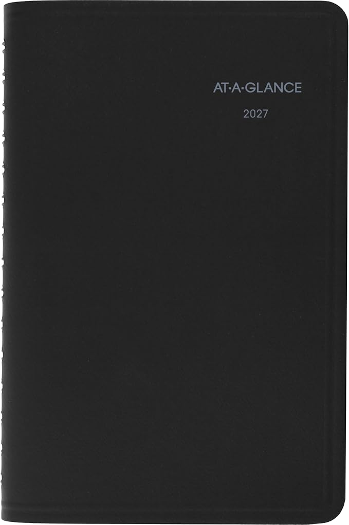 AT-A-GLANCE 2027 Appointment Book Planner, Daily & Monthly, 5" x 8", QuickNotes, Black (76040527)