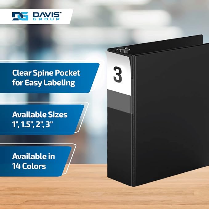 Premium Economy 6-Pack 3-Ring Binders for School or Office, D-Ring Binders, 3 Inch, Black