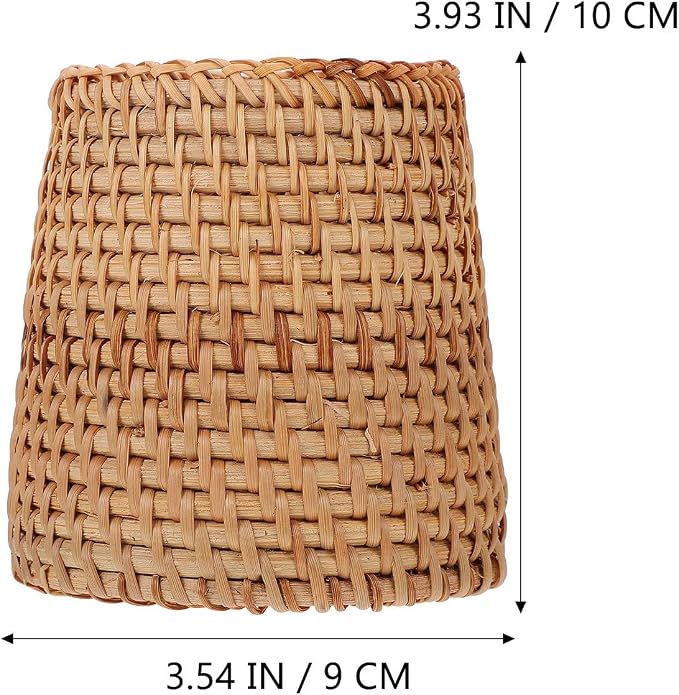Cabilock Woven Vase Pen Holder Desktop Pen Holder and Organizer Small Wicker Sundries Storage Basket for Office Desk Home Decor 3.54 X 3.54 X 3.93 in