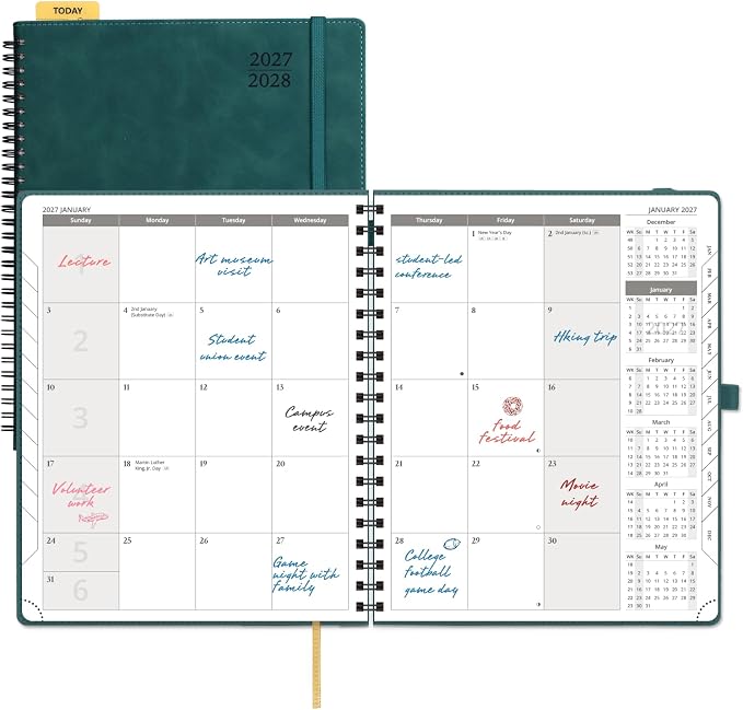 POPRUN Monthly Planner 2027-2028, 8.5"x10.5", 18 Month, Jan 2027-Jun 2028