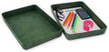 2pc Office desk drawer organizer tray letter-size file Forest Green