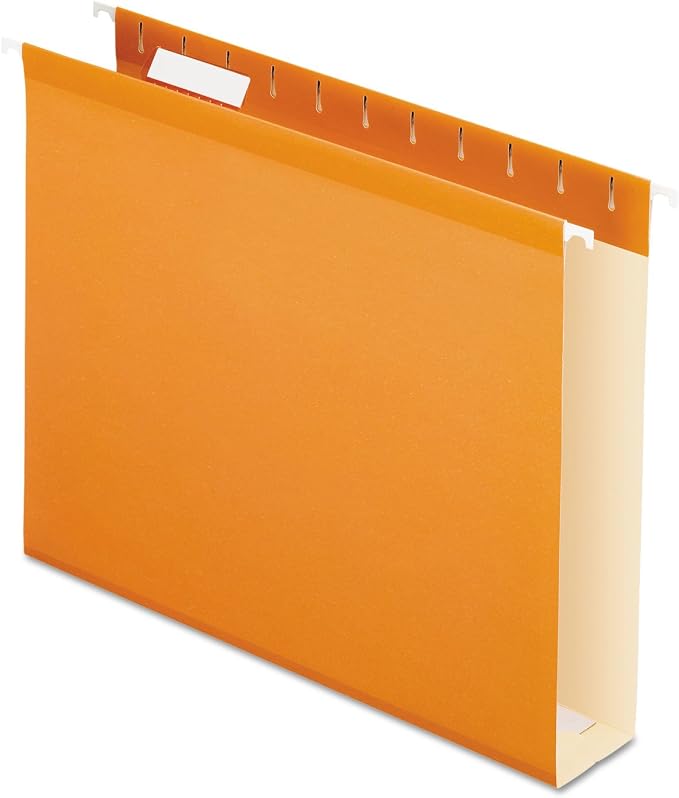 Pendaflex 04152X2 ORA Extra Capacity Reinforced Hanging Folders Orange, 2"