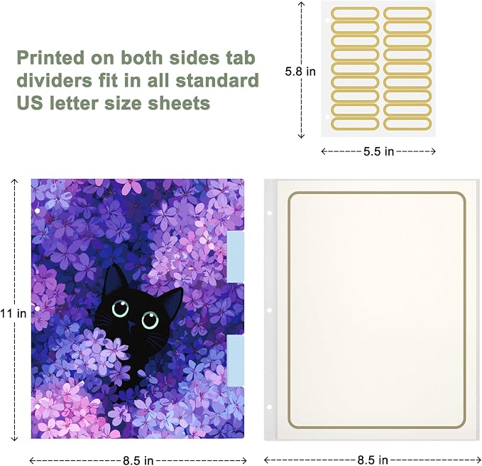 Rouidr 3 Ring Binder with clipboard, 1 inch 8.5 x 11 in Letter Size View Binders Organizer with Dividers Tabs & Clear Sleeves, School Supplies, Office Supplies