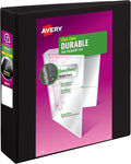 Avery Durable View 3 Ring Binder,3 Inch Slant Rings,635 Sheet Capacity,Black,Holds 8.5 x 11 Paper,3.5" Wide Spine,DuraHinge for Organizing Reports & Projects (17041),(Pack of 6)