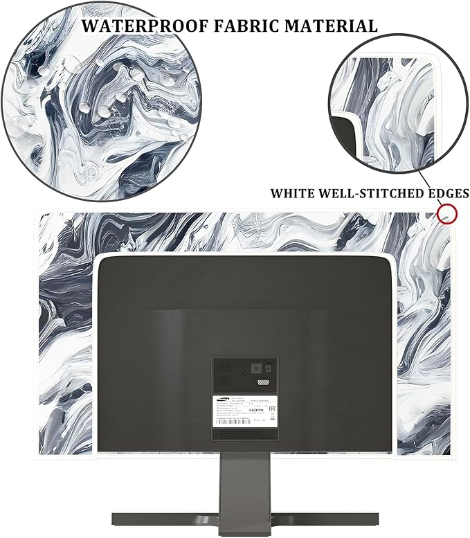 Baocicco Abstract Gray Marble Waterproof 58, 59, 60 Inch Television Cover Anti-Static Dustproof Protective Television Covers for TV Screen Abstract Modern TV Dust Cover for Home LED LCD OLED TVs