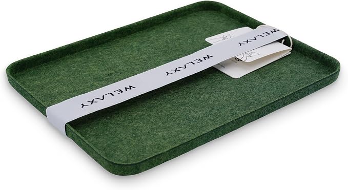 Forest Green Felt Tray Lid for Desk Drawer Organizer Bin Minimalist