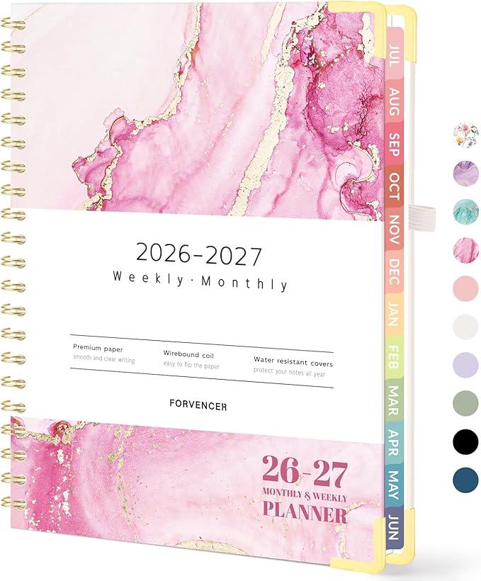 Forvencer Academic Planner 2026-2027, Calendar Jul 2026-Jun 2027, 8.5"x11"