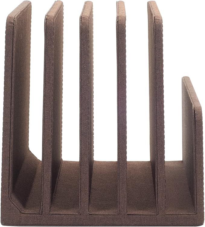 MobileVision Executive Dark Brown Desktop File Folder Organizer and Paper Tray, 5 Slot Dividers