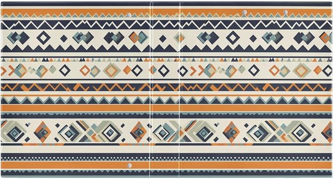 Aztec Navajo Hard Cover Ring Binder 1.5 Inch 3 Ring, Printed Ring Binder with Metal Non-Slip Clip Clear Pocket Water Resistant Round Ring Binders for Recipe Budget Office