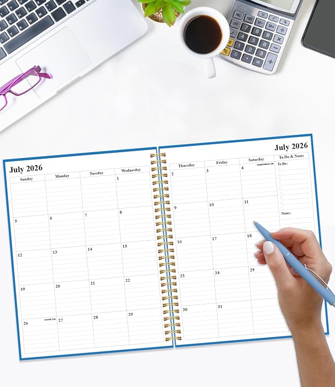 5 Year Planner 2026-2030 - July 2026 to June 2031, 8.5" x 11", Pink