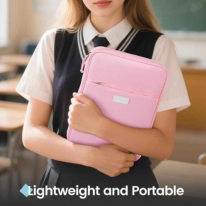 Sooez Zipper Binder Bag, 1 Inch Binders 3 Ring O-Ring, 5-Tab Divider Folder | Expanding File Folder, 500-Sheet Capacity Three Ring Binder, Organizer Storage Student School Classroom Supplies, Olive Green