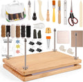 MAKEASY 50Pcs Book Binding Kits with Book Press (11.6x7.8in), DIY Bookbinding Kit with Waxed Thread, Needles, Bone Folder, Scissors & Bookbinding Supplies for Beginners & Professionals