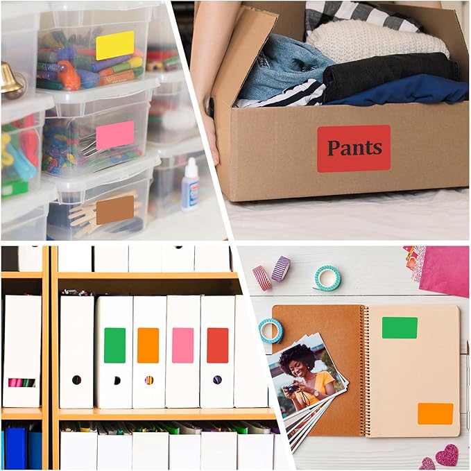 PATIKIL 1000Pcs Colored Coding Labels Stickers, 5x3 Inch Rectangle Inventory Stickers Self Adhesive Tags for Office Business Inventory Management Product Labeling Home Decor, Orange