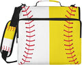 Baseball Softball Zipper Binder File Organizer Bag 3 D-Ring | with Shoulder Strap, Holds 500 Sheets & 14in Laptop, 3 Ring Binder for Office Supplies