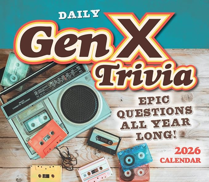 Daily Gen X Trivia 2026 Desk Calendar: Boxed Page-a-Day Nostalgia Quiz Calendar with Day-to-Day Pop Culture, Music, Movies & Throwback Challenges