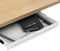 Desktronic Under Desk Drawer — Hidden Under-Desk Storage Organizer, Easy Install, Large Capacity Metal Sliding Drawer for Home Office, Standing Desk & Workstation (White)
