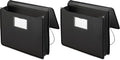 Smead Poly Wallet, Accordion File Organizer for File Folders, Letter Size, Black, 5-1/4 inch Expansion, Office Supplies, Document Organizer (71500) (Pack of 2)
