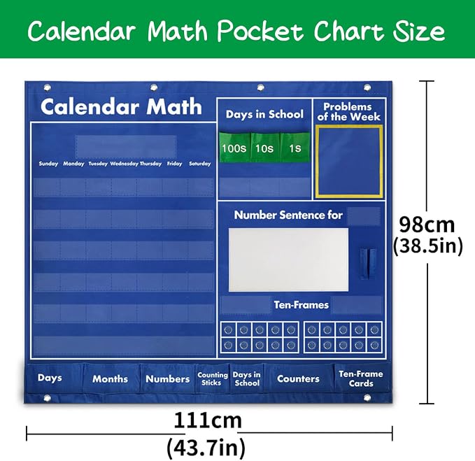 Boczif Math Calendar Classroom Pocket Chart, Classroom Must Haves