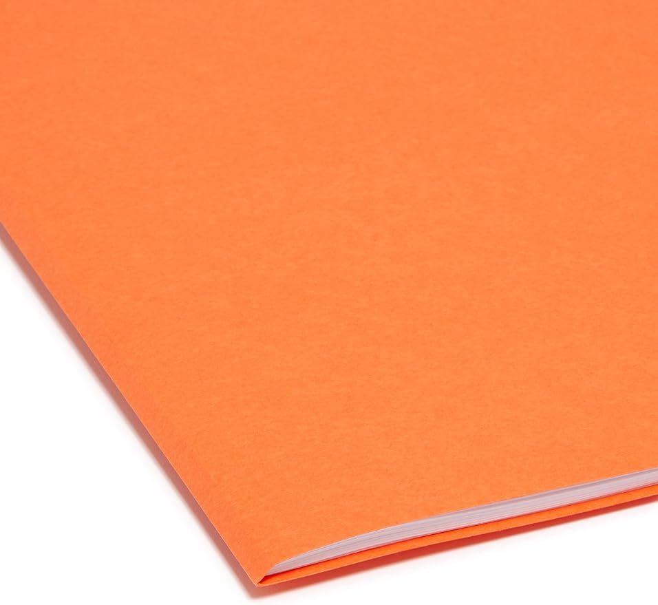 Smead File Folder, Reinforced 1/3-Cut Tab, Letter Size, Orange, 100 per Box (12534)